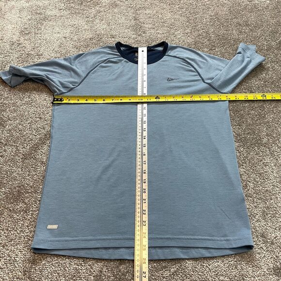 Nike Hockey Shirt Mens Medium Light blue Dri Fit 3/4 Sleeve soft Casual Adult - Picture 9 of 11